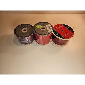 Lot Of 3 New Spools Ribbon In Purple Pink Burgundy Wire Edged Read